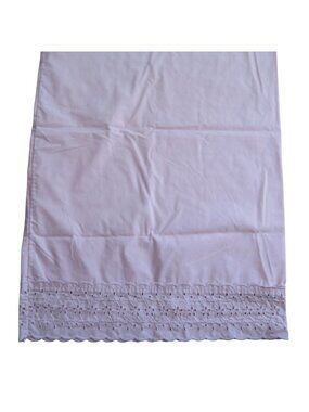 Vintage Wamsutta Standard Pillowcase Pink Eyelet Lace Percale Made In USA